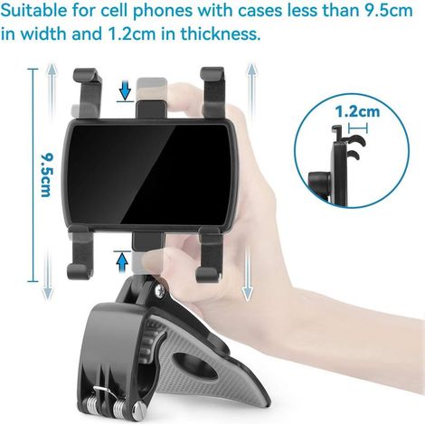 Support de Téléphone Voiture Rotation à 360 degrés, Tableau de Bord Socles téléphone Portable Automobile Car Phone Mount pour GPS et Les Smartphones de 4 à 7 Pouces (1/4)