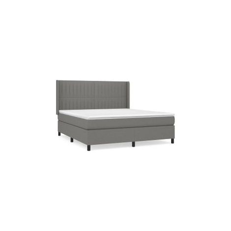 Sommier à lattes de lit avec matelas Gris foncé 180x200 Tissu (1/5)