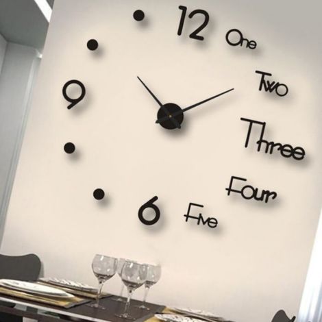 Horloge Murale - Acrylique Et Metal - Silencieuse Sans Tic-Tac - Pour Salon Bureau Chambre - 90 Cm (1/5)