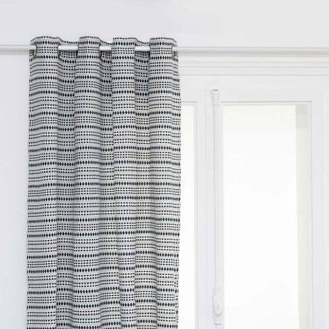 Rideau à Œillets Jacquard "Micah" 130x260cm Bleu Égéen (1/4)