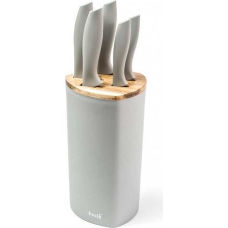 Couteaux De Cuisine - Acier Inoxydable - Poignées Bois D'acacia - 5 Pièces