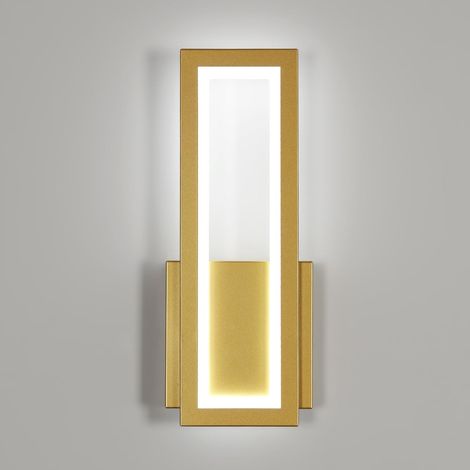CCYKXA Gold LED Indoor Wall Light, 17W Modern Black Acrylic Wall Lamp, White Light Wall Fixture for Bedroom, Living Room, Hallway, Staircase, 32CM (1/5)
