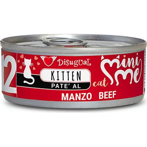 Disugual Cat Mini-Me Kitten 12 al Manzo - Lattina 85 Gr - Cibo Umido Gatti