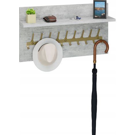 Kleiderbügel Loft 70 cm – Gold + heller Beton, robust und stilvoll (1/5)