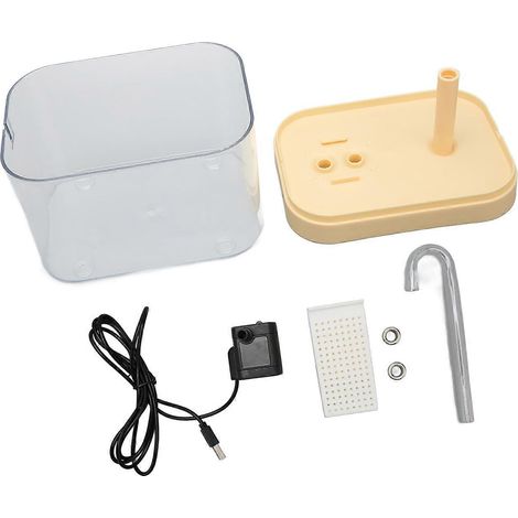 Fontaine à eau pour chat automatique et silencieuse, alimentée par USB, transparente, avec tuyau coudé, 1,5 L (1/2)