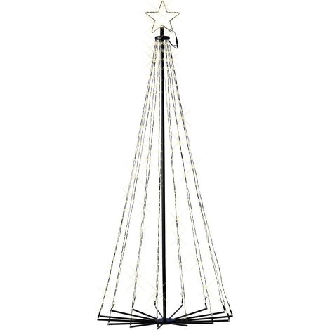 Árbol de Navidad LED bioclimático con forma de cono 80 × 180 cm blanco cálido y 8 funciones (1/4)