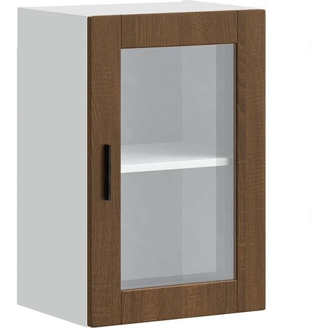 vidaXL Armario de pared para cocina puerta cristal Porto roble marrón (1/2)