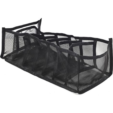 Northix Organizzatore per Vestiti 7 Scomparti Nero Poliestere