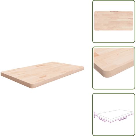 Waschtischplatte 100x60x4 cm Massivholz Unbehandelt - Waschtischplatte - Eichenholz Platte - Badezimmersanierung - Arbeitsfläche - Holzplatte (1/5)