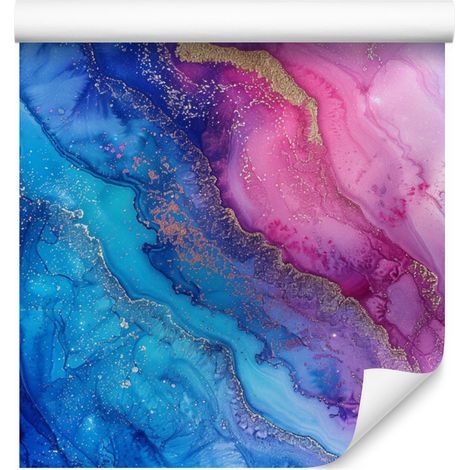 Papel pintado azul tinta, violeta, azul celeste y morado 50x1000 cm (1/5)