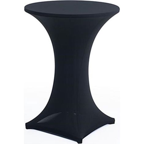 Nappe extensible - Nappe ronde - Nappe haute - Nappe extensible pour Mange-debout - ∅70 x 110 cm - Nappe haute pour Événements traiteur - pour Fête, bar, mariage, anniversaire, banquet - Noir - Polyes (1/4)