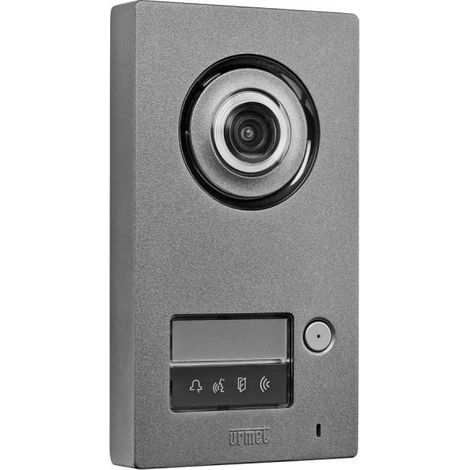 Urmet – Plaque d'appel vidéo MIKRA 2 fils – IP 45 – Caméra couleur 113° – 30 badges mémorisables – Montage encastré avec kit optionnel