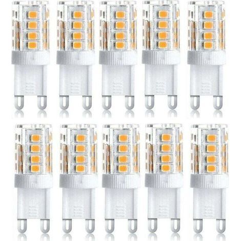 Lot de 10 Projecteur LED, lumière décorative LED, ampoule LED G9, 5 W blanc chaud blanc froid, ampoules LED à économie d'énergie, ampoule halogène de rechange, AC 230 V non dimmable (1/4)