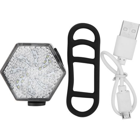 Phare arrière vélo étanche en forme hexagonale - Lumière clignotante de sécurité pour cyclisme (1/5)