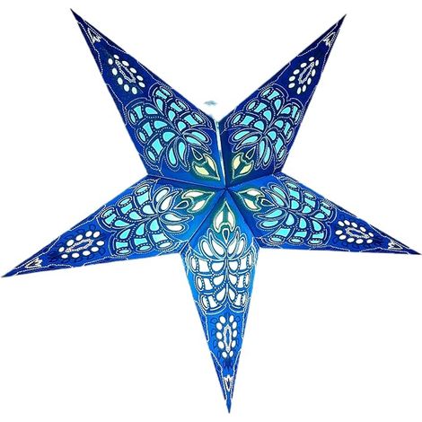 60cm Star Lantern Paper Lampshade Hanging Decorations for Christmas Wedding Home Party Blue Green (1/5)