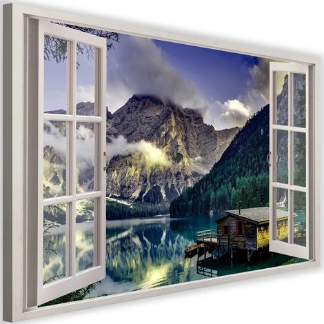 Tableau fenêtre, paysage de montagne - 120 x 80 cm (1/5)