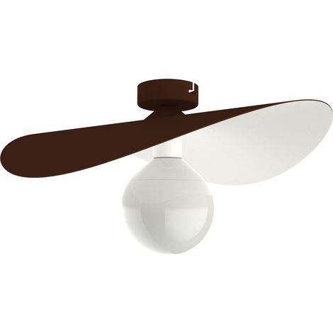 LUMICOM  PIUMA Plafoniera, 1X E27, max 42W, metallo, marrone corten/bianco, D.40cm (1/4)
