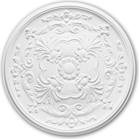 Rosone soffitto parete 156024 Profhome elemento decorativo elemento soffitto stile neoimpero bianco Ø 49,6 cm