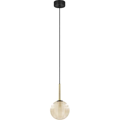 Suspension loft noir or ambre verre rainuré G9 10W (1/5)