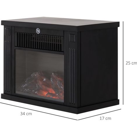 Caminetto elettrico con riscaldatore, caminetto elettrico con effetto fiamma a LED, caminetto decorativo 600/1200 W, stufa a caminetto elettrico, nero (1/5)