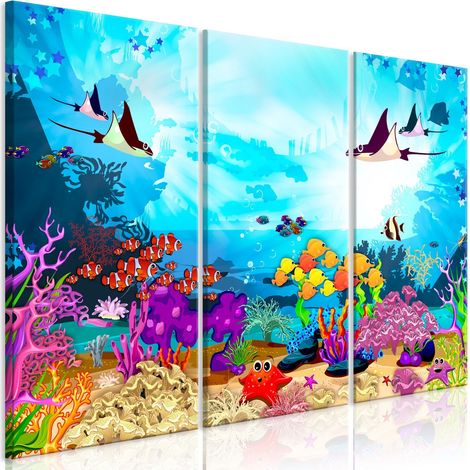 Tableau Plaisir sous-marin (3 parties) - 120 x 80 cm (1/4)