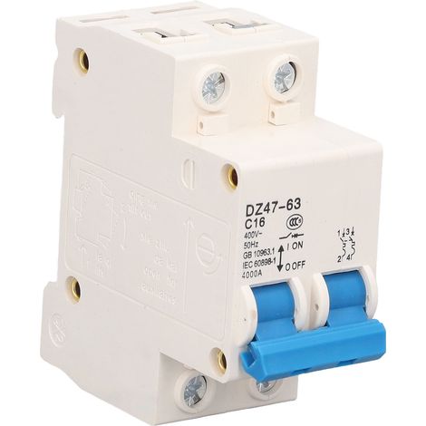 Disjoncteur miniature 2P à fonctions de protection multiples, haute sécurité, 16 A, 220 V, disjoncteur différentiel pour l'électricité (1/5)