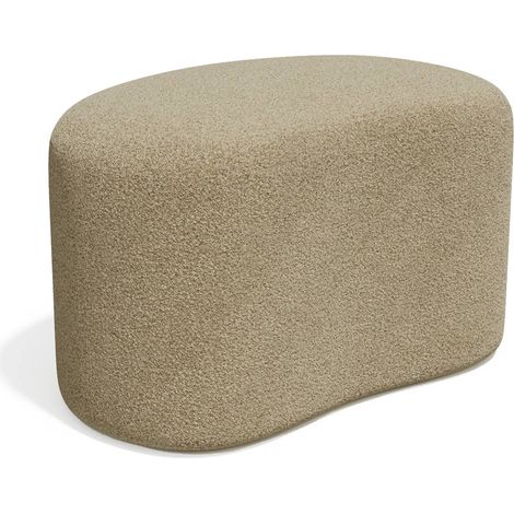 Pouf 60cm en tissu bouclette taupe (1/5)