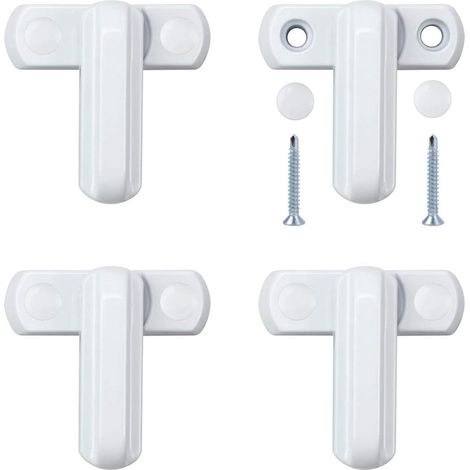 Kit de sécurité pour fenêtres ING avec verrou rotatif, construction robuste en zinc moulé sous pression, ensemble de 4 pièces, convient aux portes et fenêtres en PVC et UPVC, protection anti-effractio (1/5)