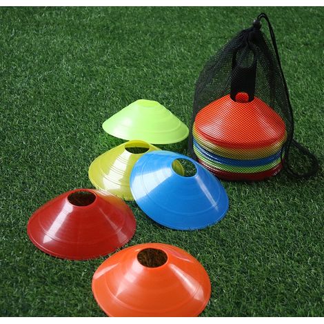 MINKUROW 50 Conos De Entrenamiento, Conos De Marca De Cono De Fútbol, Conos De Disco Con Correa De Hebilla Fija, Bolsillo De Malla, Conos Deportivos Para Marca De Entrenamiento De Fútbol (5 Colores) (1/5)