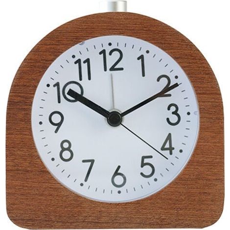 Réveil analogique en Bois - Horloge à Aiguilles Classique avec Fonctions Heure Alarme Snooze lumière - Bois foncé-LIAIKI (1/5)