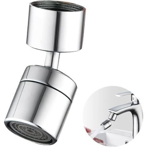 Aérateur de Robinet 360° Pivotant Extenseur de Robinet, Embout Robinet Cuisine, Economiseur d'eau pour Robinets avec Buse à Filetage M22 (1/5)