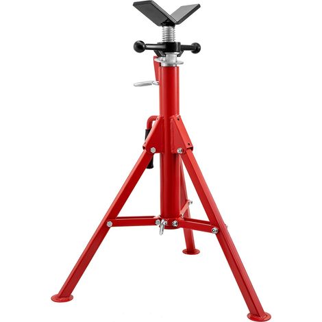 Support de tuyau en V réglable, hauteur 71,1-132,1 cm, capacité 1133,9 kg, pliable et portable, acier carbone robuste. (1/5)