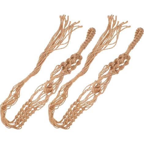 DOITOOL Lot de 2 suspensions pour plantes en macramé style bohème, faites main (1/5)