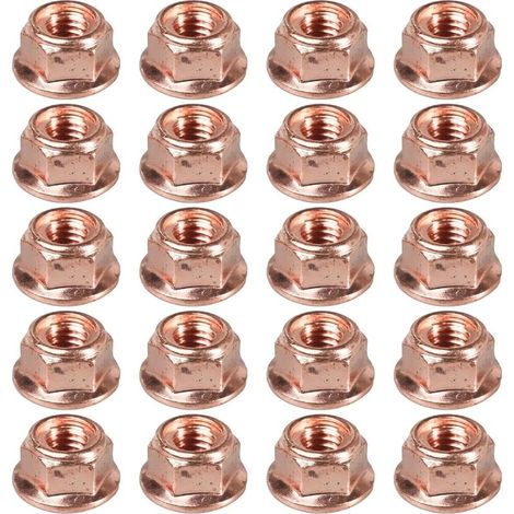 20 pieces M8 copper exhaust manifold nuts M8 x 1.25, M8 exhaust turbocharger nuts for E30 A2001420072 11621711954 (1/5)