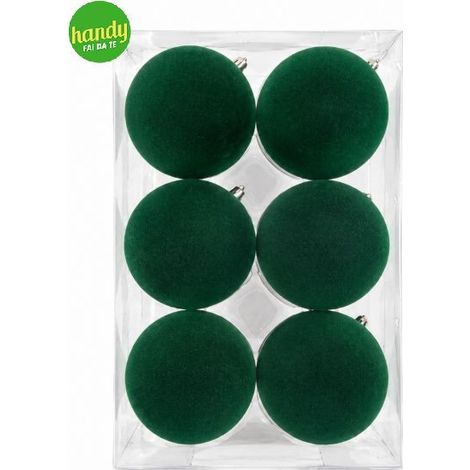 Box 6 Sfere GTR Velluto Verde Ø 10 cm