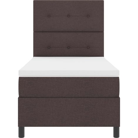 Boxspringbett mit Matratze Dunkelbraun 80 x 200 cm Stoff (1/5)