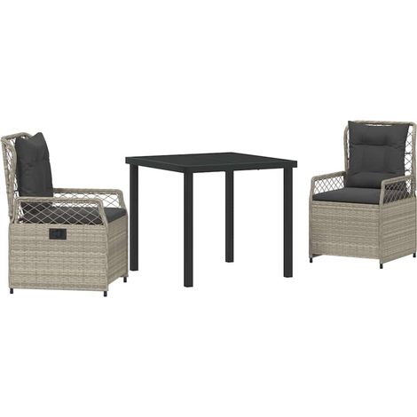 Maison Exclusive - Ensemble de salle à manger pour jardin 3 pcs Gris clair (1/5)