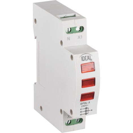 Indicatore di tensione ferroviaria TH35 - 230V AC - 1 modulo - Bianco - Kanlux (1/2)