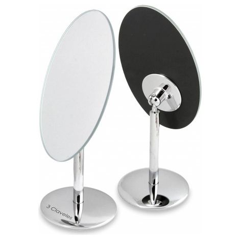 ESPEJO OVAL BASE GIRATORIA -13X11 CM - 1X 3C - 3 CLAVELES