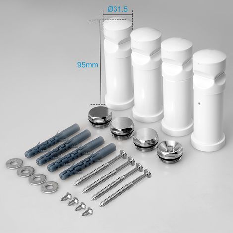 Heilmetz Soporte Toallero Radiador Plástico Pack de 4 Unidades Blanco (Fácil Instalación)