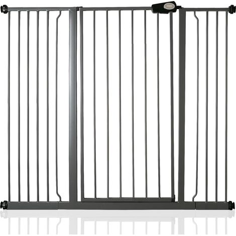 Safetots Extra Tall Metal Safety Gate Pressure Fit, 126.7cm - 134.3cm, Slate Grey, 104cm in Height, Extra Tall Baby Gate
