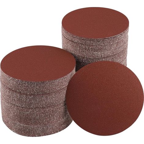 100 Pièces Disque de Ponage 120 Grain, 125 mm Disques Abrasifs à Sans Trous de Papier Poncer pour Ponceuse Excentrique (1/5)