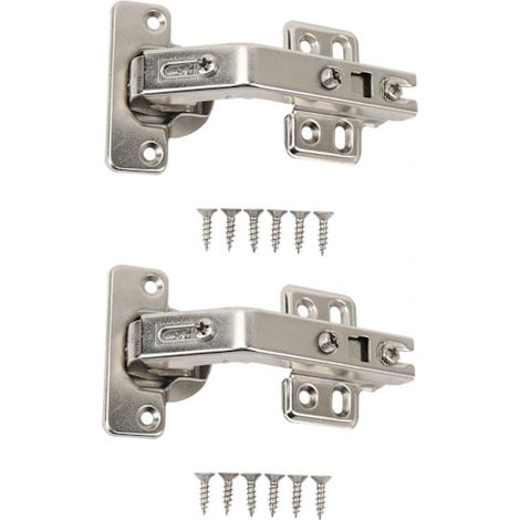 Ensemble de charnières d'angle à 135 degrés pour meubles de cuisine, comprenant 2 charnières pliantes. (1/5)