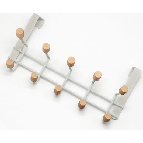 Crochet de porte fer forgé 10 perles blanc sans perçage (1/5)