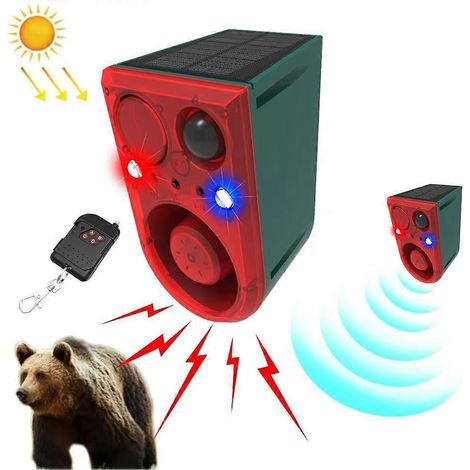 Alarma sonora y luminosa repelente de animales con energía solar N911J (1/5)