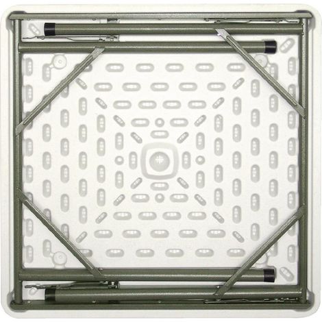 Table de pique-nique carrée pliante 86 cm – Structure acier – Plateau en polyéthylène haute densité – 4 places – Utilisation intérieure/extérieur – Bolero (1/2)