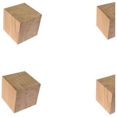Pied de meuble chêne 5 cm lot 4 pcs (1/3)