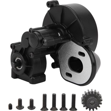 Boîte de transmission noire pour SCX10 90046/90047 1/10 RC Crawler, accessoire de boîte de vitesses en métal (1/5)