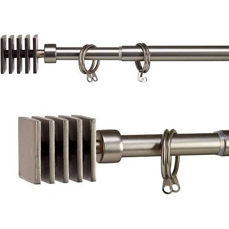 Tringle à Rideaux Extensible Métal Chromé Carré - 170 à 320cm (1/3)
