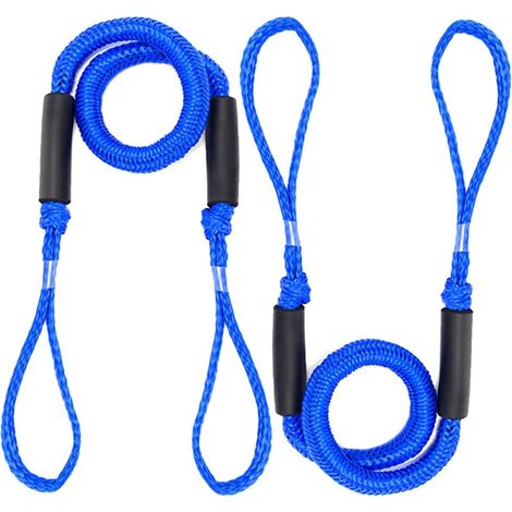 Cordon Elastique Amarre Cordon Bateau Corde d'amarrage Sangle de Mouillage Corde Élastique Amarre pour Bateau Accessoires 2 pièces (Bleu)